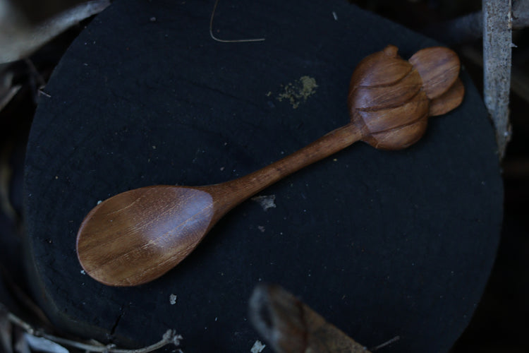 Wooden bee spoon