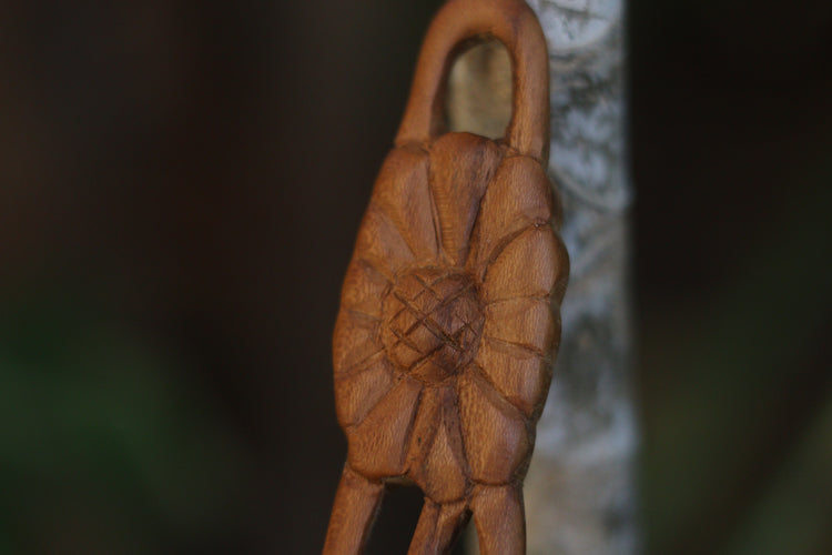 Single flower teak spoon