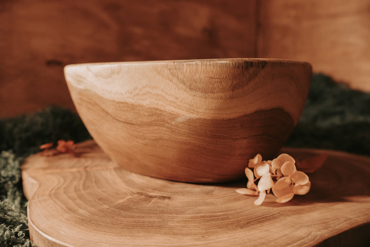Natural teak bowl