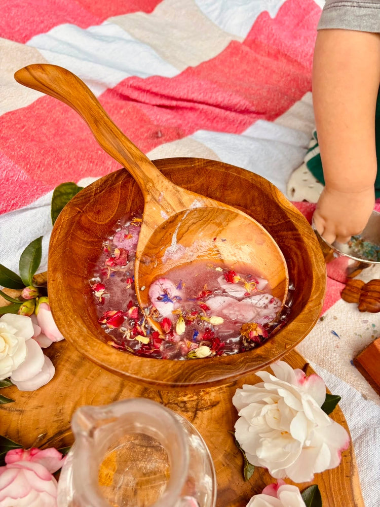 Teak scoop spoon