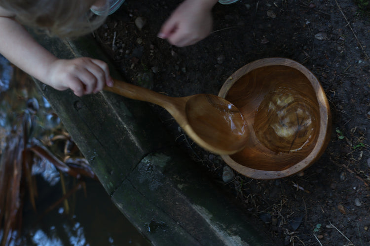 Natural teak bowl