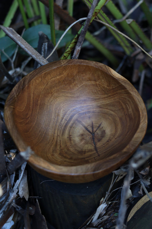 Natural teak bowl