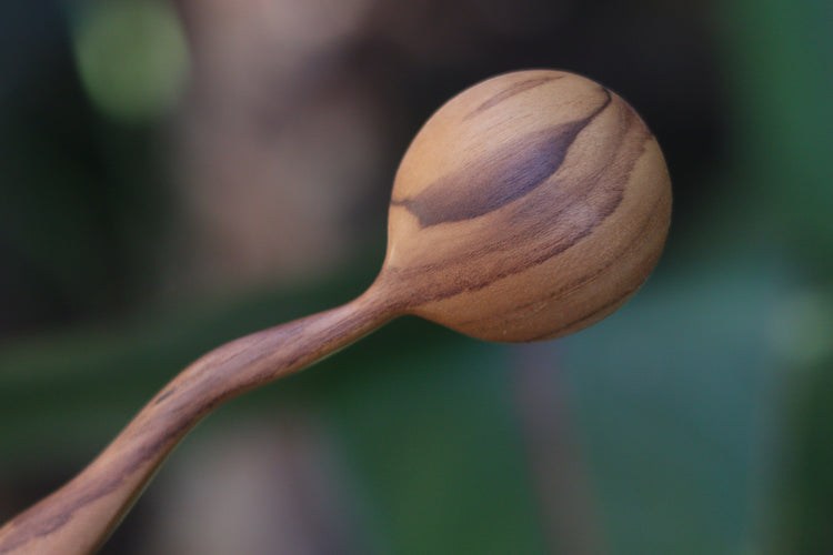 Moon shape teak spoon