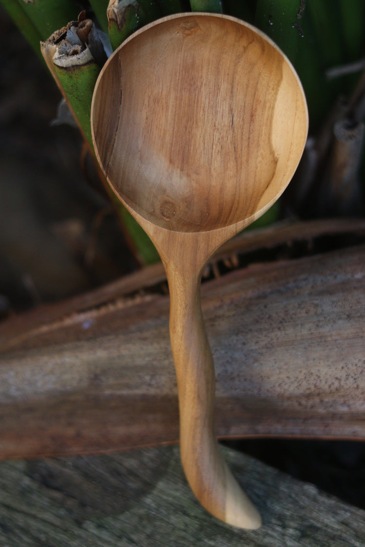 Teak scoop spoon