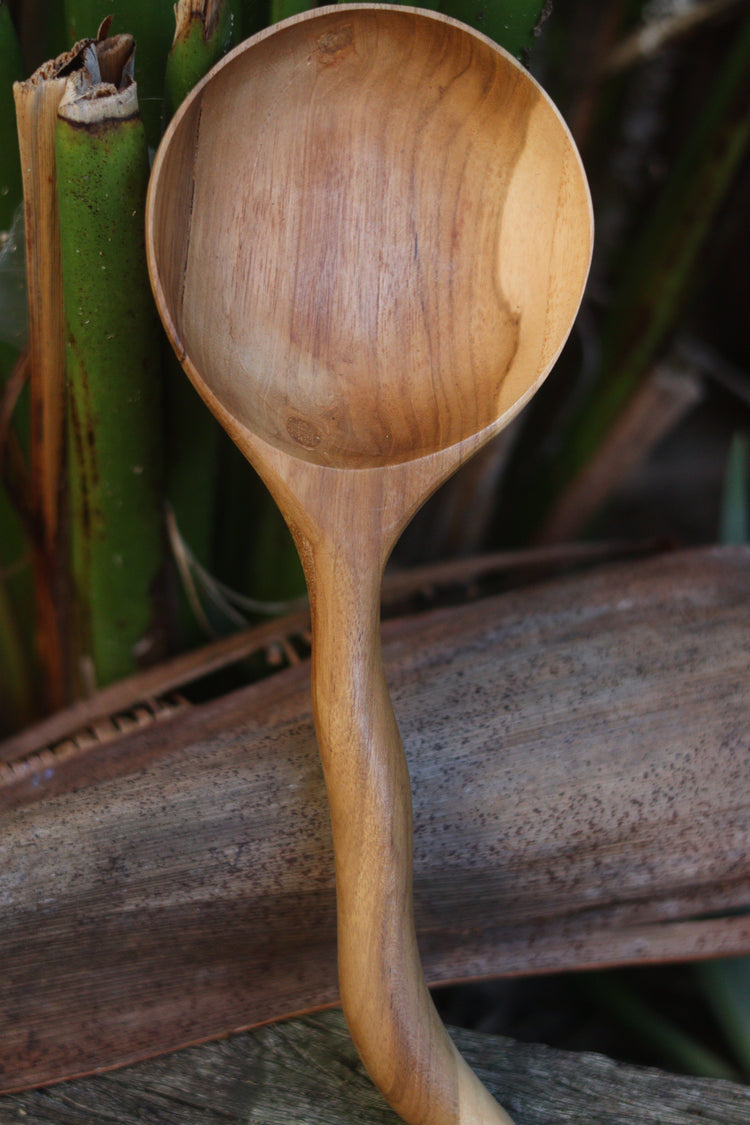 Teak scoop spoon
