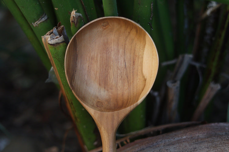 Teak scoop spoon