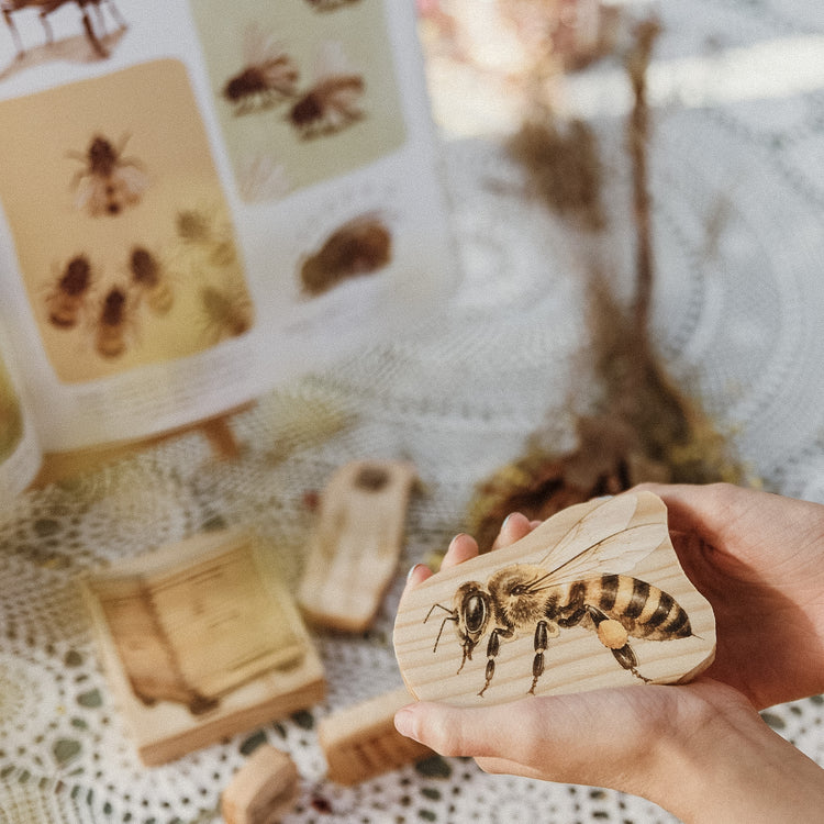 Wooden Bee Keeper Block Set | Bees, Beehive & Honeycomb