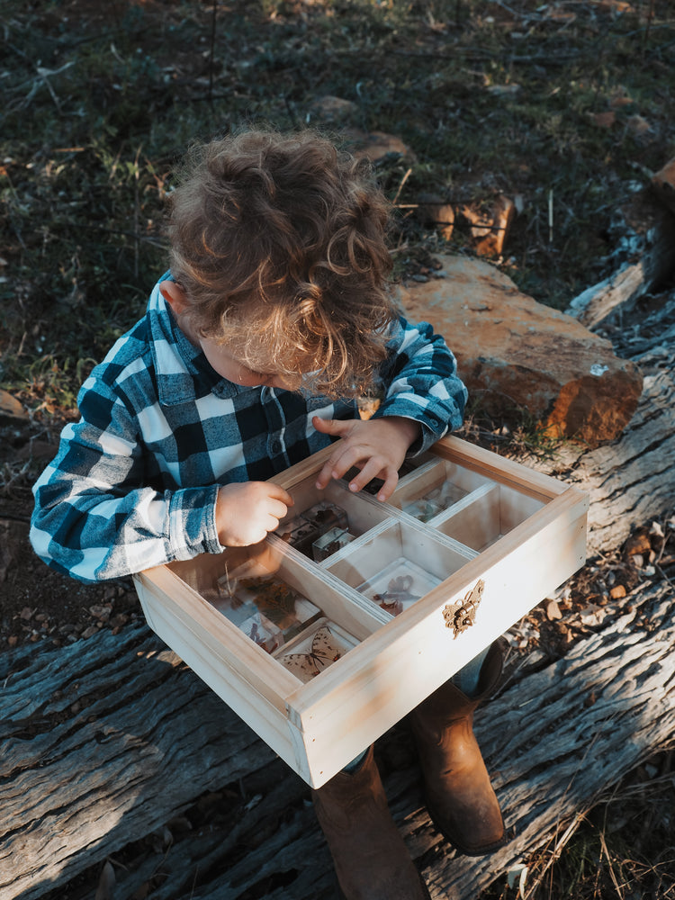 Wooden storage to place toys or loose parts 