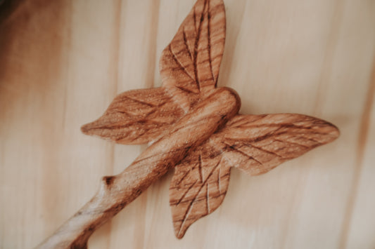 wooden hand carved wing spoon